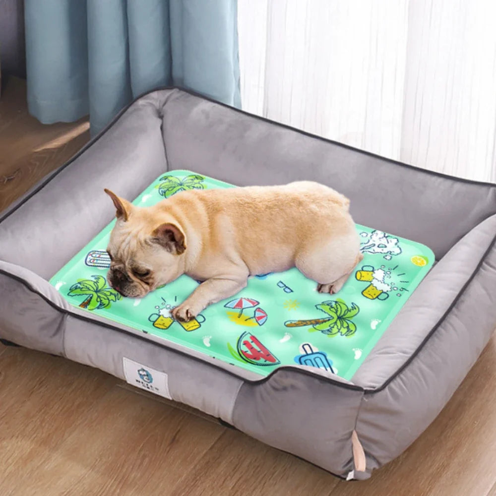 Pet Cooling Mat for Dogs & Cats – Ice Silk Non-Slip Summer Bed