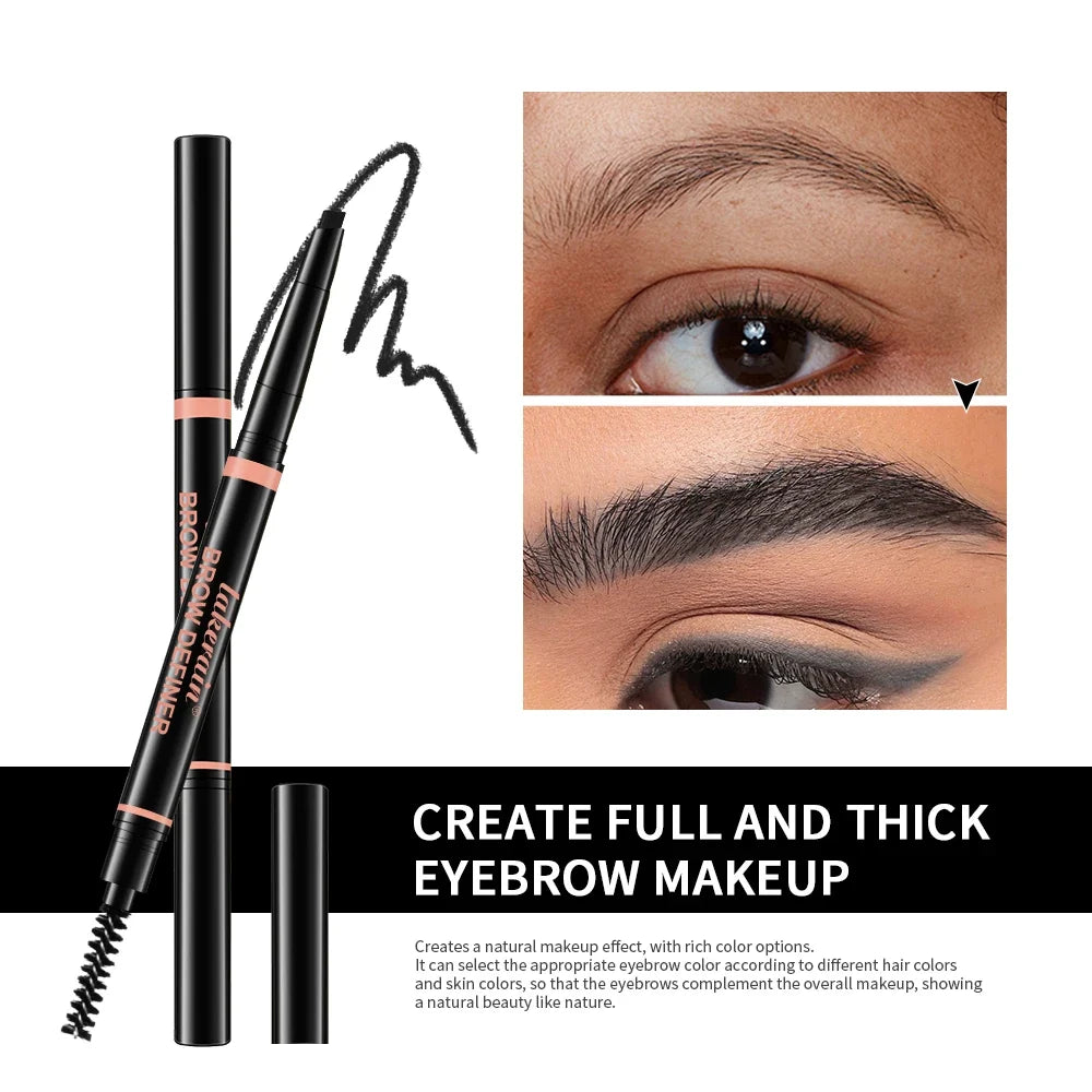 Lakerain Triangle Eyebrow Pencil – Waterproof Auto-Rotating 3 Colors