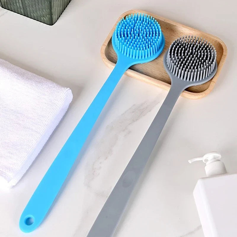 Silicone Back Scrubber – Long Handle Shower Exfoliating Brush