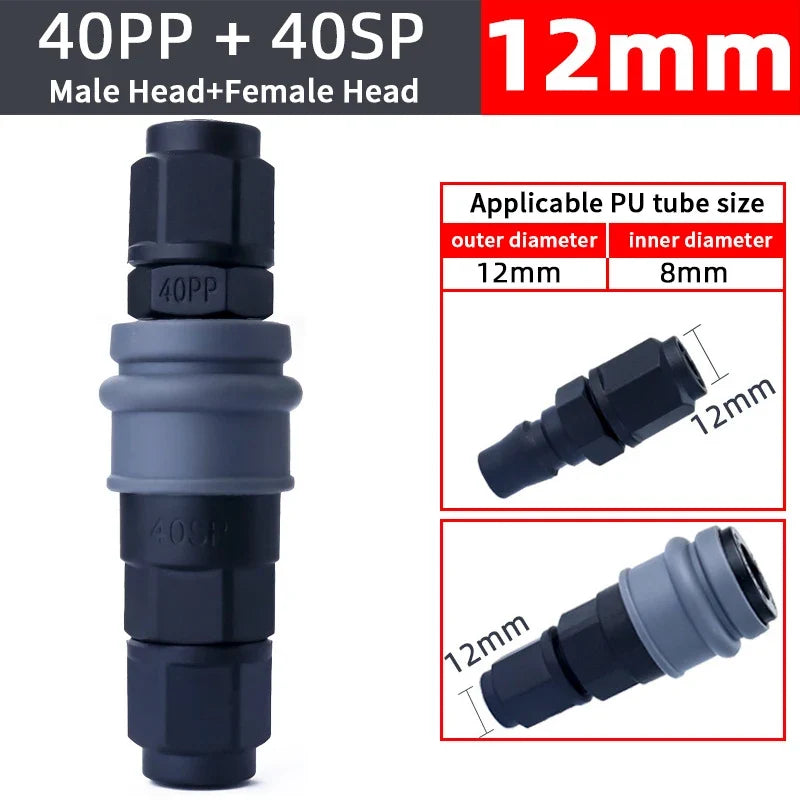 C-Type Self-Locking Pneumatic Quick Connect Fitting 8/10/12mm
