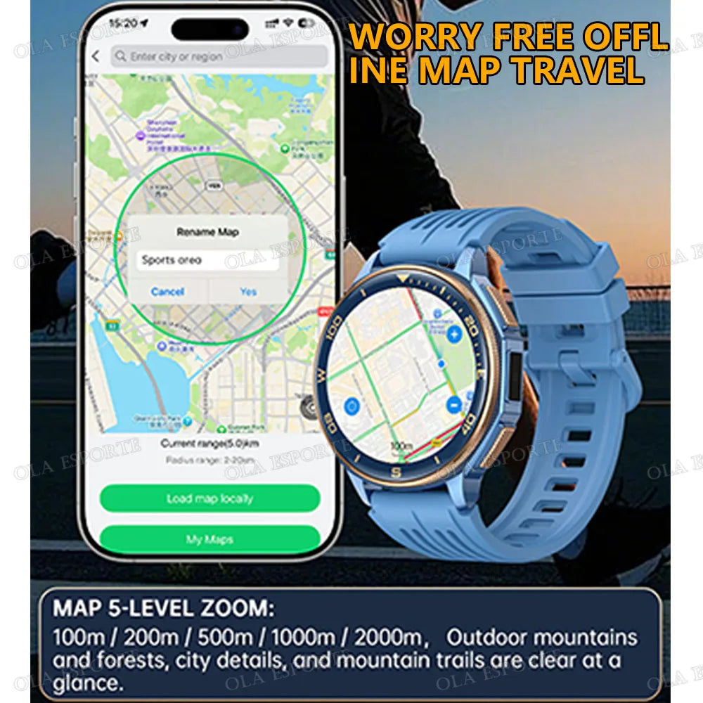 Smartwatch Military Men Flashlight Health Monitor Waterproof Heart