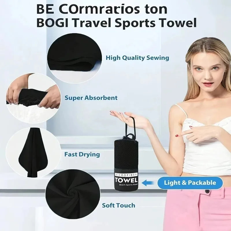 Quick-Dry Microfiber Towel Set – Lightweight Beach & Travel