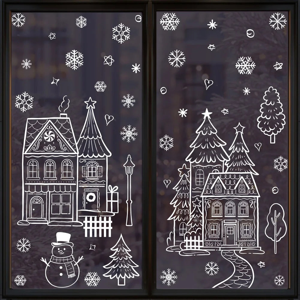 Vintage Snowman Christmas Window Clings & Wall Decals | DIY Xmas