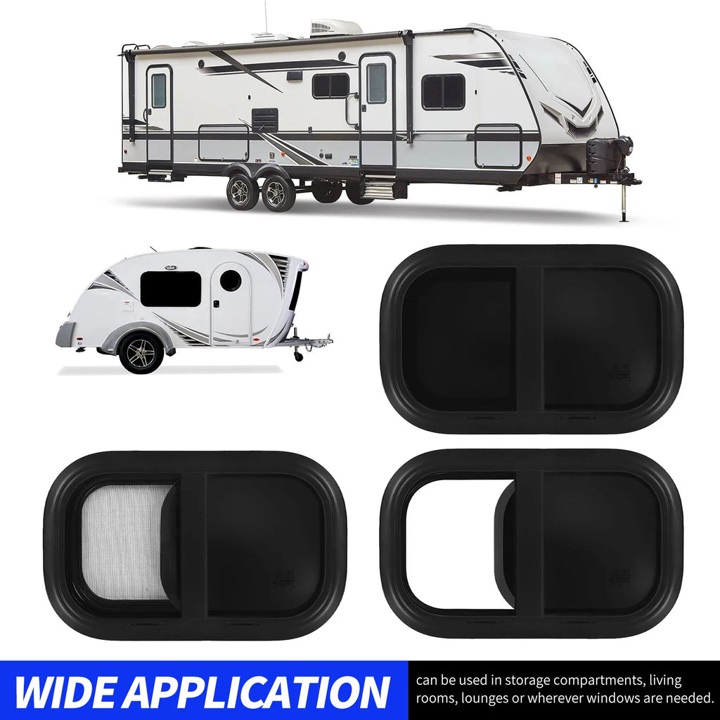Motorhome Window RV Sliding L500 H300mm Tempered Glass UV Insect