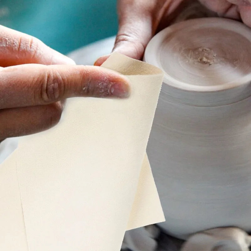 10pc Pottery Chamois Cloth Set | Ceramic Smoothing Tool Kit