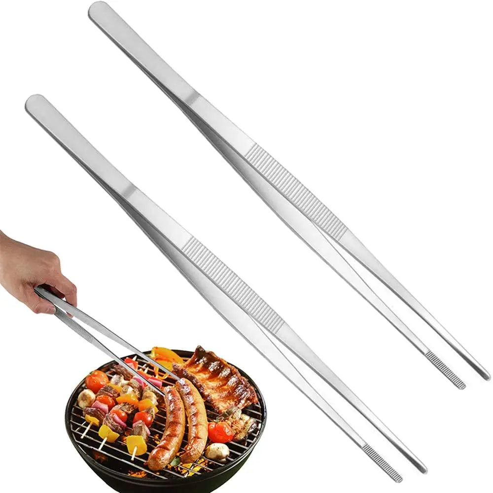 12-Inch Stainless Steel Kitchen Tongs | BBQ Chef Food Clip