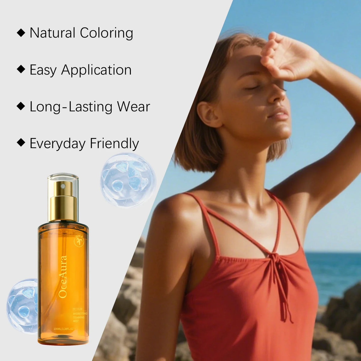 OceAura Hydrating Self Tanner Mist | Medium Bronze Sunless Tan