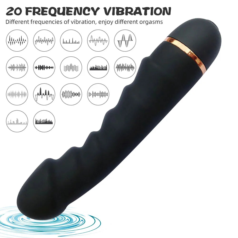 20 Modes Vibrator Soft Silicone Dildo Realistic Penis Strong Motor