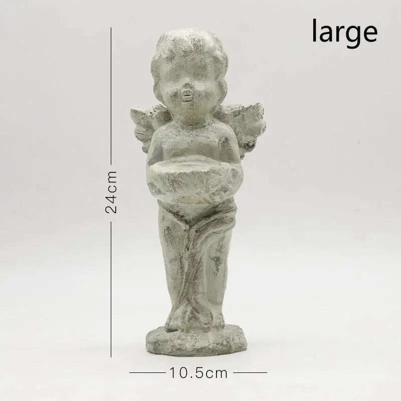 Angel Cupid Candlestick Holder – Resin Winged Baby Sculpture