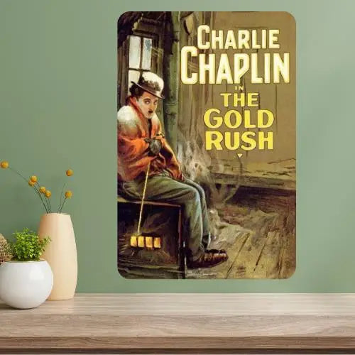 Charlie Chaplin Gold Rush Vintage Metal Poster Sign | Wall Art