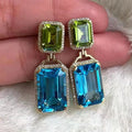 Huitan Geometric CZ Drop Earrings – Shiny Cubic Zirconia Women