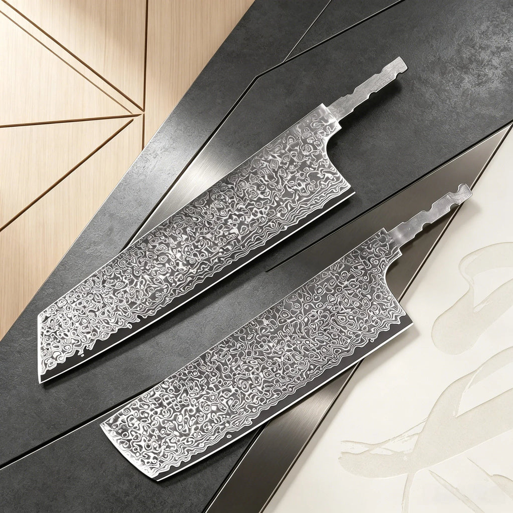 Damascus Steel Blank Blade – DIY Chef & Cleaver Knife 1-2 Pcs