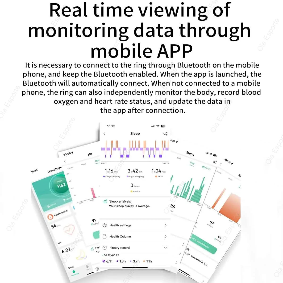 Smart Ring – Heart Rate & Blood Oxygen Monitor | IP68 Waterproof