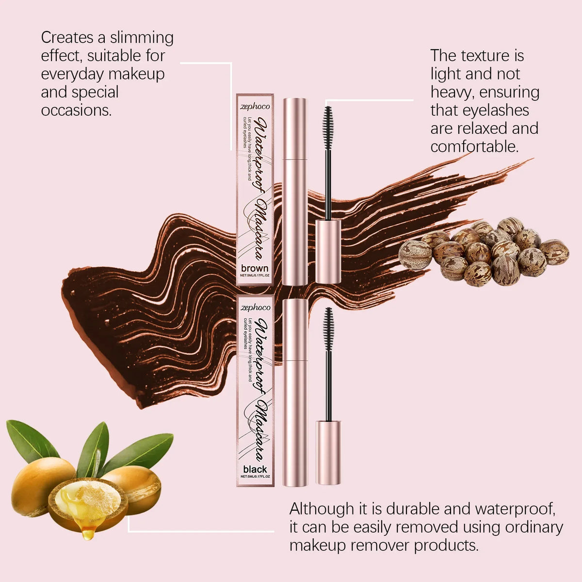 Zephoco Curling Mascara – Waterproof, Lengthening & Volumizing