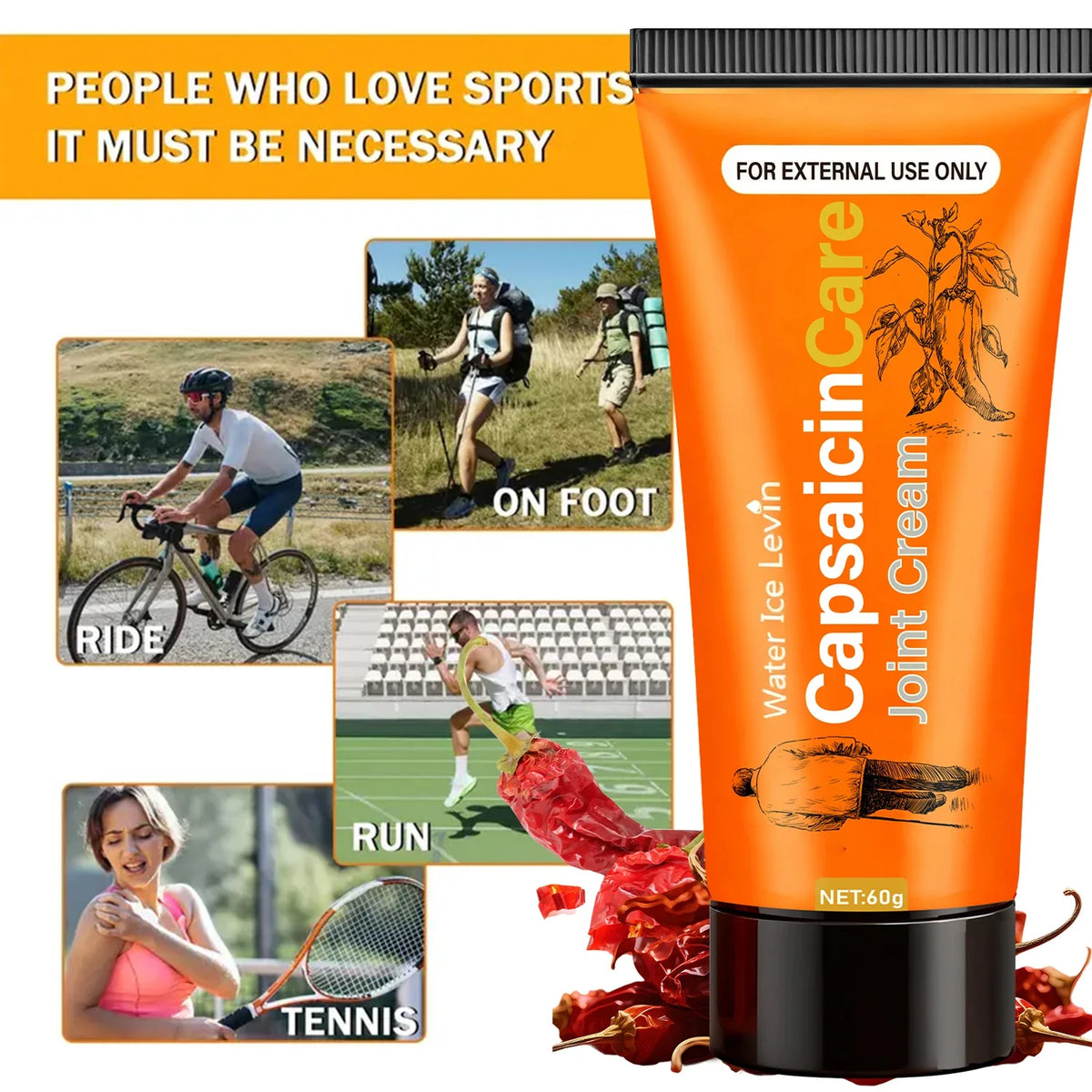 Capsaicin Joint Cream with Glucosamine & Vitamin C | 60g