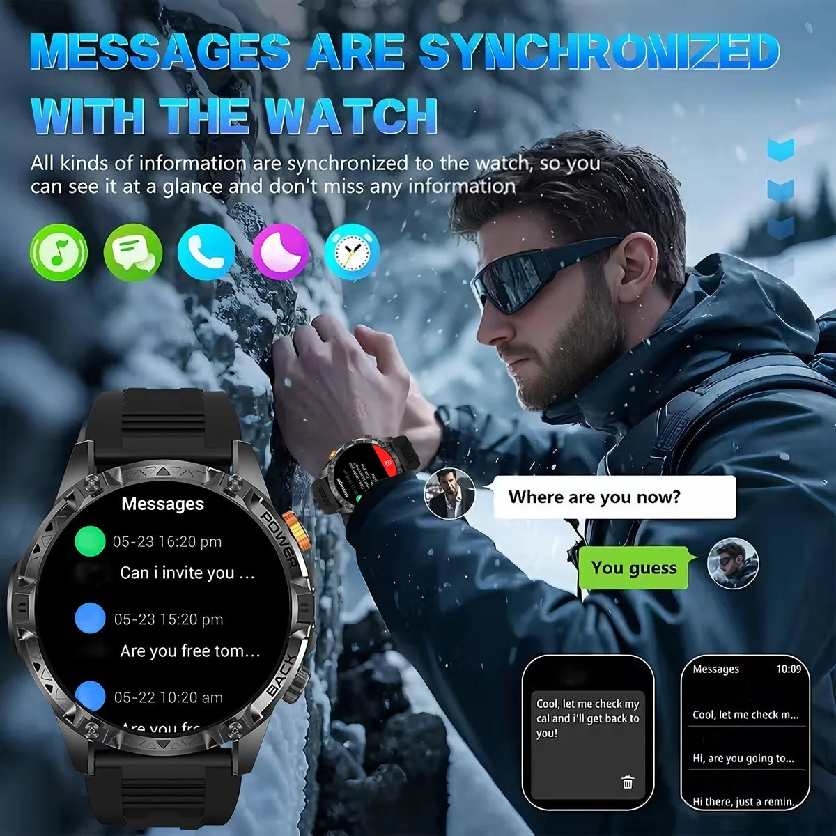DAORKOW YK16 Smart Watch – 1000mAh, 100+ Sports & BT Calls