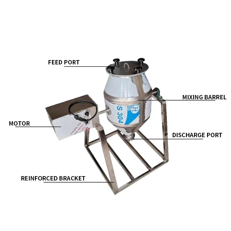 Stainless Steel Powder Mixer 10L & 15L – Manual & Electric