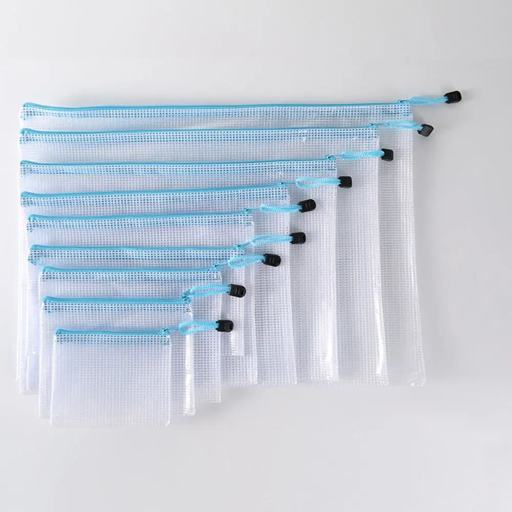 Mesh Zipper Pouches – Waterproof Makeup & Document Organizer