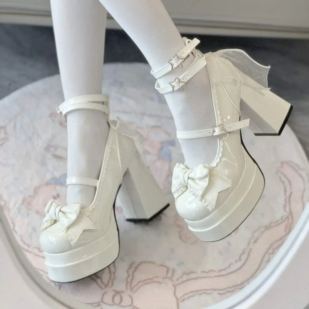 Lolita Round Toe High Heel Pumps | Buckle Strap Party Shoes