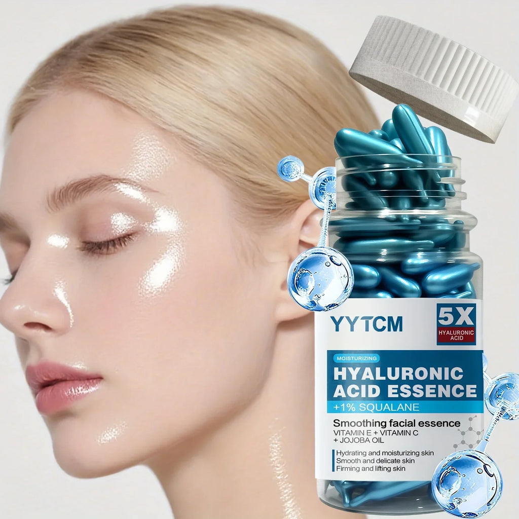 Hyaluronic Acid Capsule Essence – Squalane, Vitamin C & E | 90ct