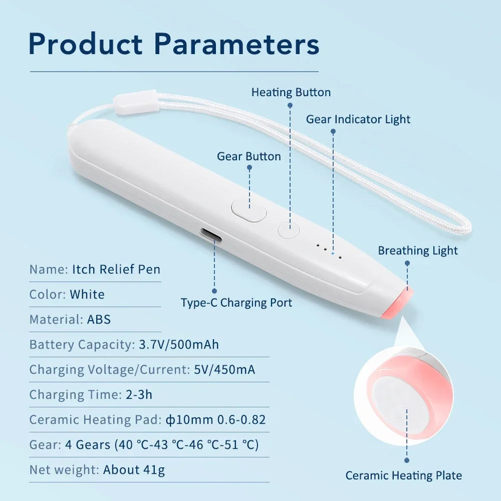 Rechargeable Insect Bite Heat Pen – 4 Temp Settings