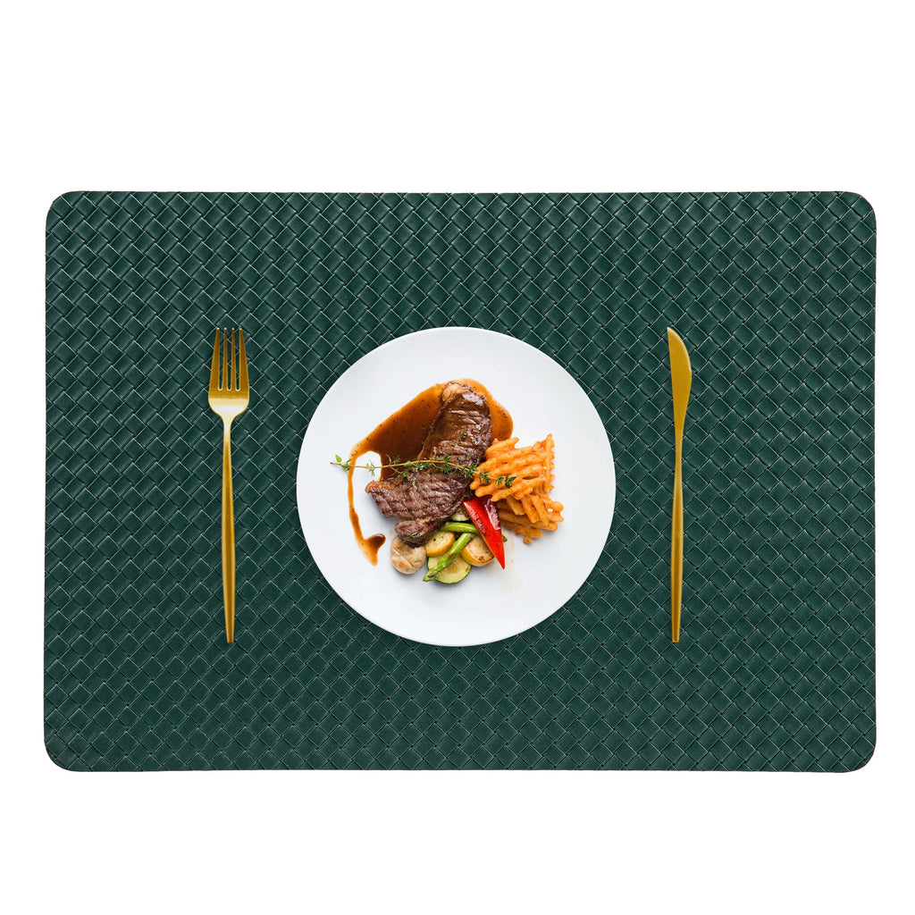 Nordic-style Double-sided Woven Leather Placemats Table Heat