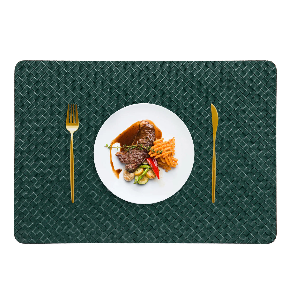 Nordic-style Double-sided Woven Leather Placemats Table Heat