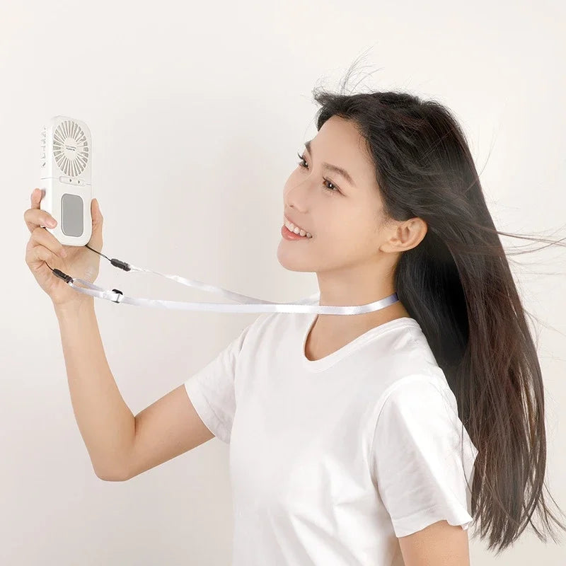 URGGU Portable Handheld Fan USB Rechargeable 2000mAh Folding