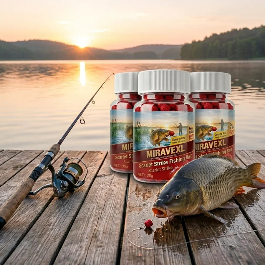 MIRAVEXL Scarlet Strike Red Boilies Carp Fishing Bait Lure