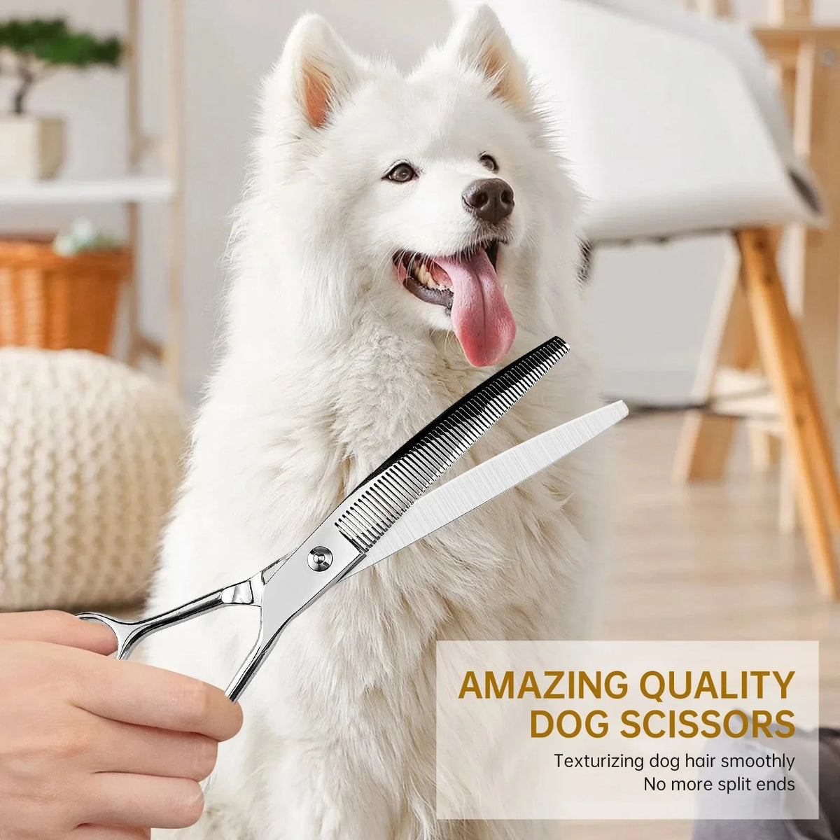 8" Professional Dog Grooming Curved Thinning Scissors