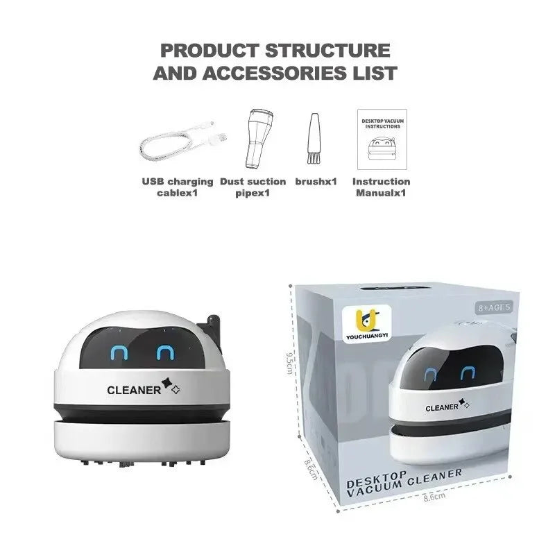 Mini Rechargeable Desktop Vacuum – Keyboard & Desk Cleaner