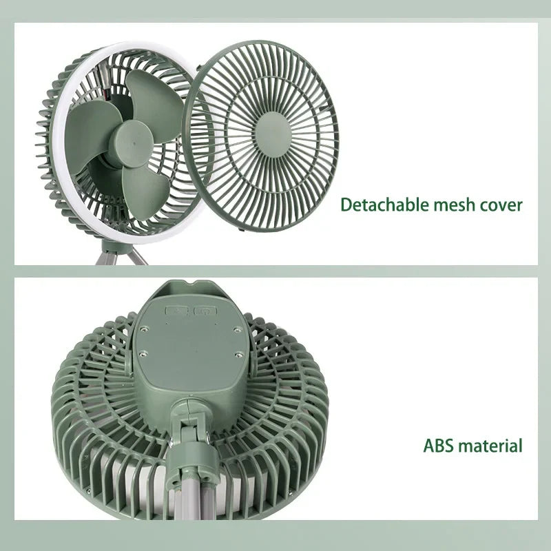URGGU Portable Rechargeable Fan – 3 Speeds & LED Light