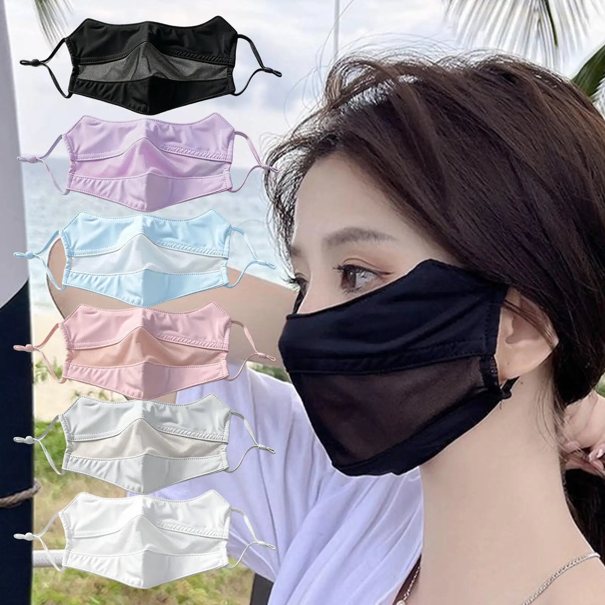 Ice Silk UPF 50 Face Cover – Cooling UV Sun Protection Mask