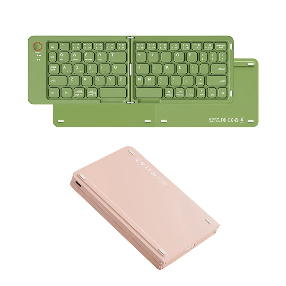 Bluetooth Folding Keyboard – Ultra-Thin Wireless 63-Key Rechargeable
