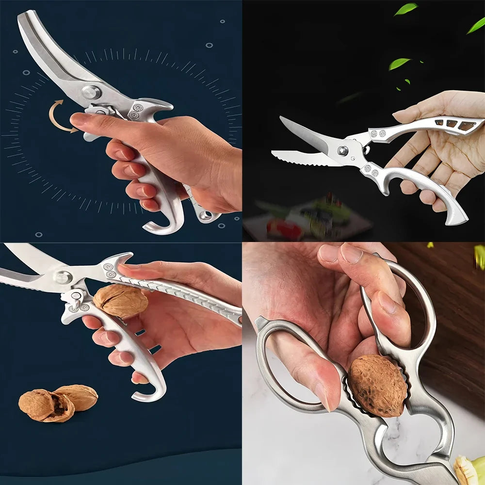 Stainless Steel Kitchen Scissors – BBQ Meat & Bone Cutter Set
