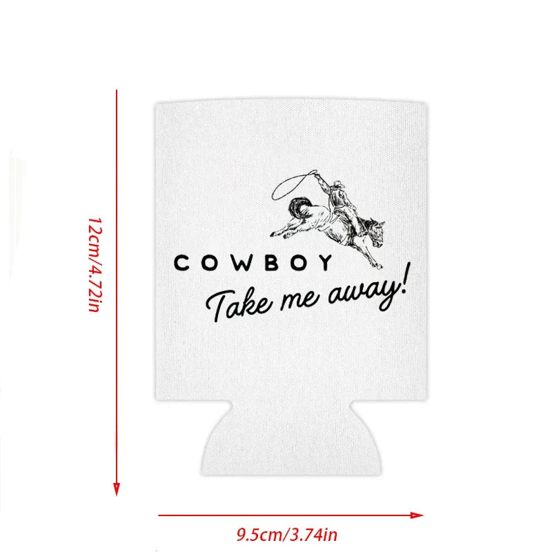 Cowboy Take Me Away Can Coolers – 4pc Bachelorette Favors