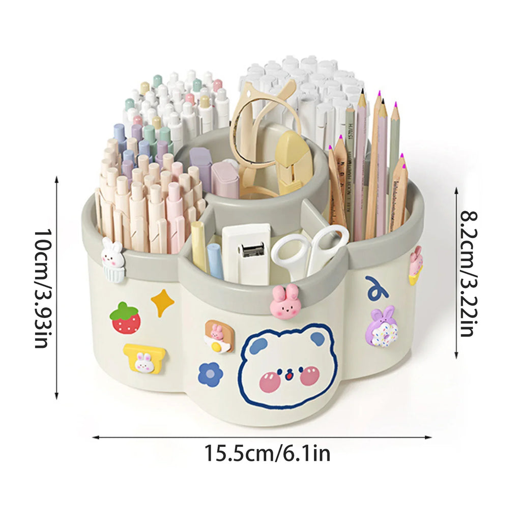 Desktop Rotating Pen Holder | Marker & Stationery Organizer