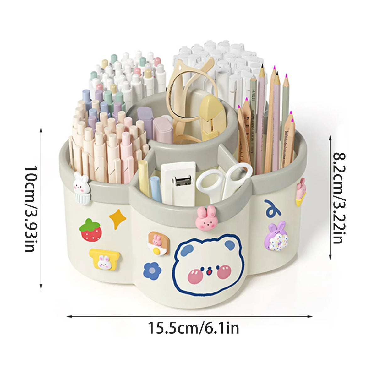 Desktop Rotating Pen Holder | Marker & Stationery Organizer