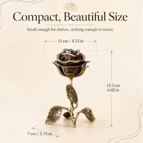 Antique Rose Incense Burner | Vintage Metal Aromatherapy Diffuser