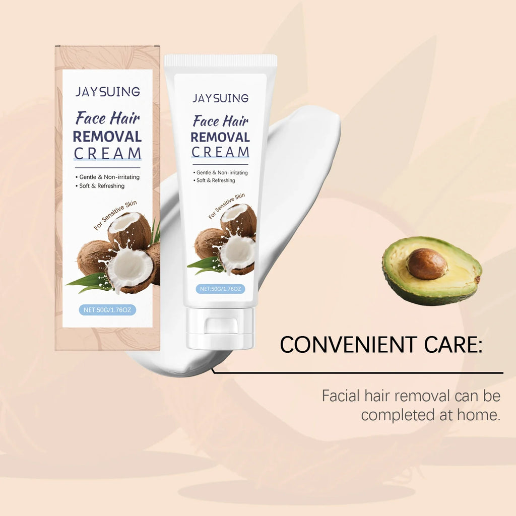 Jaysuing Coconut Facial Hair Removal Cream – Lip & Chin 50g