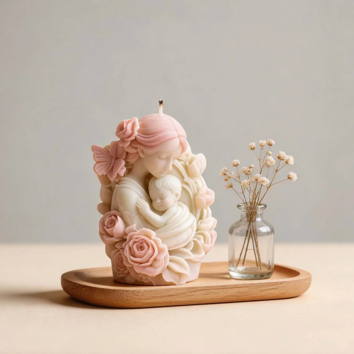 Resin Mold Non-toxic Gypsum Ornament Flower Mother Home Decoration