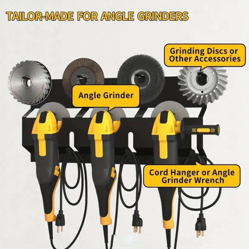 Angle Grinder Wall Mount Storage Rack | Carbon Steel