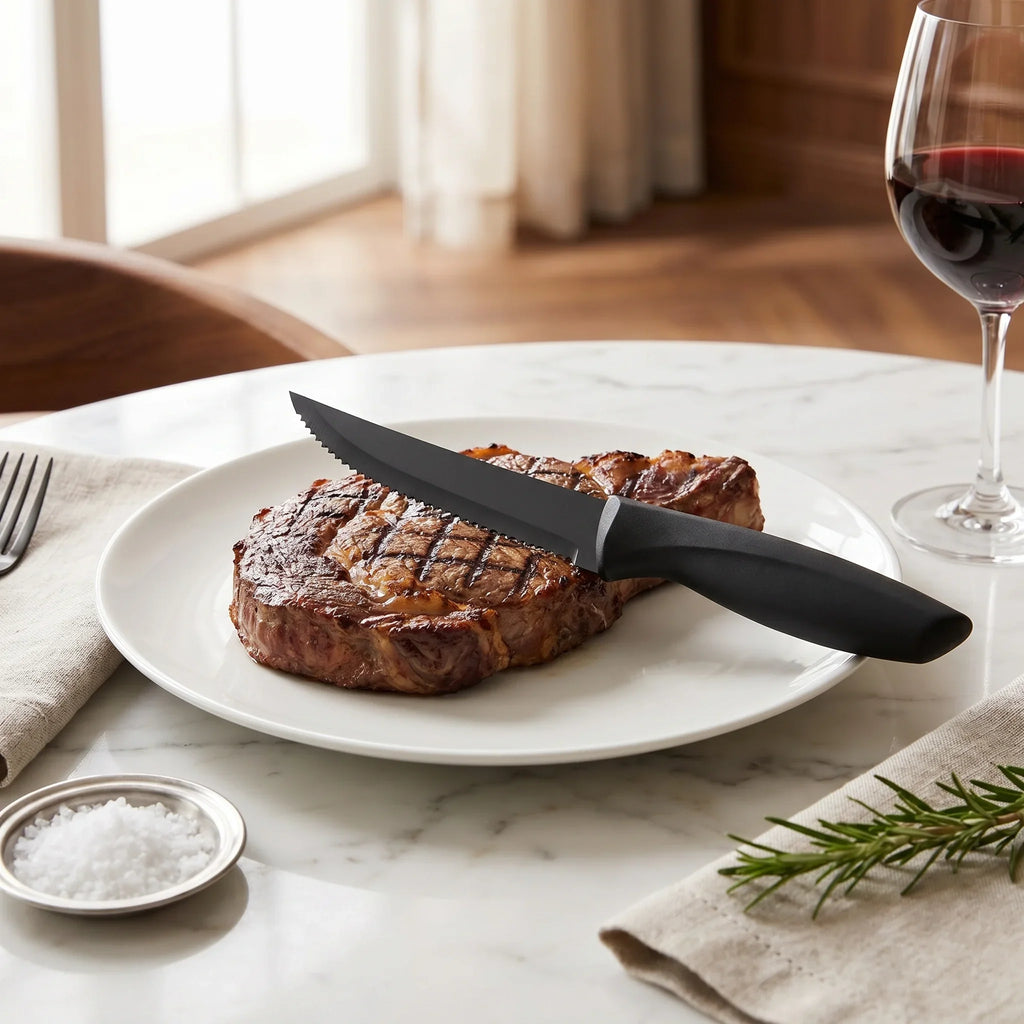 Serrated Steak Knife Set | Stainless Steel Ergonomic Handle
