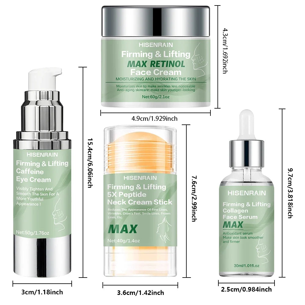 HISENRAIN 4-in-1 Travel Skincare Set – Face, Eye, Neck & Serum