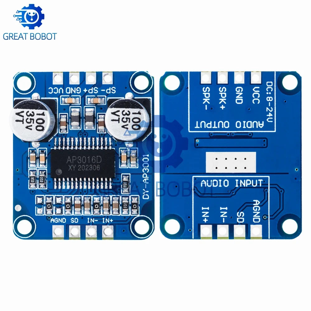 Mono Class D Digital Amplifier Board DC 8–24V 30W–300W 4–8Ω