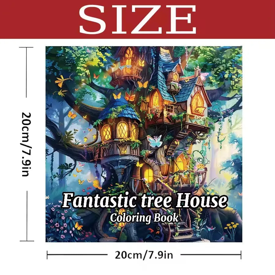 Picture Books Adults Coloring Fantastic Tree House 20 Page Perfect