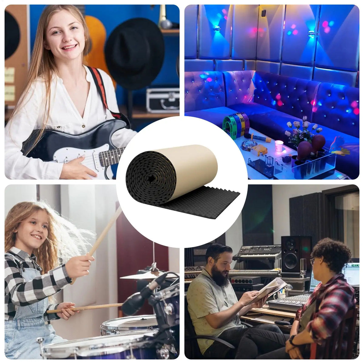 Self-Adhesive Rubber Foam Soundproofing Panel | Studio & Car