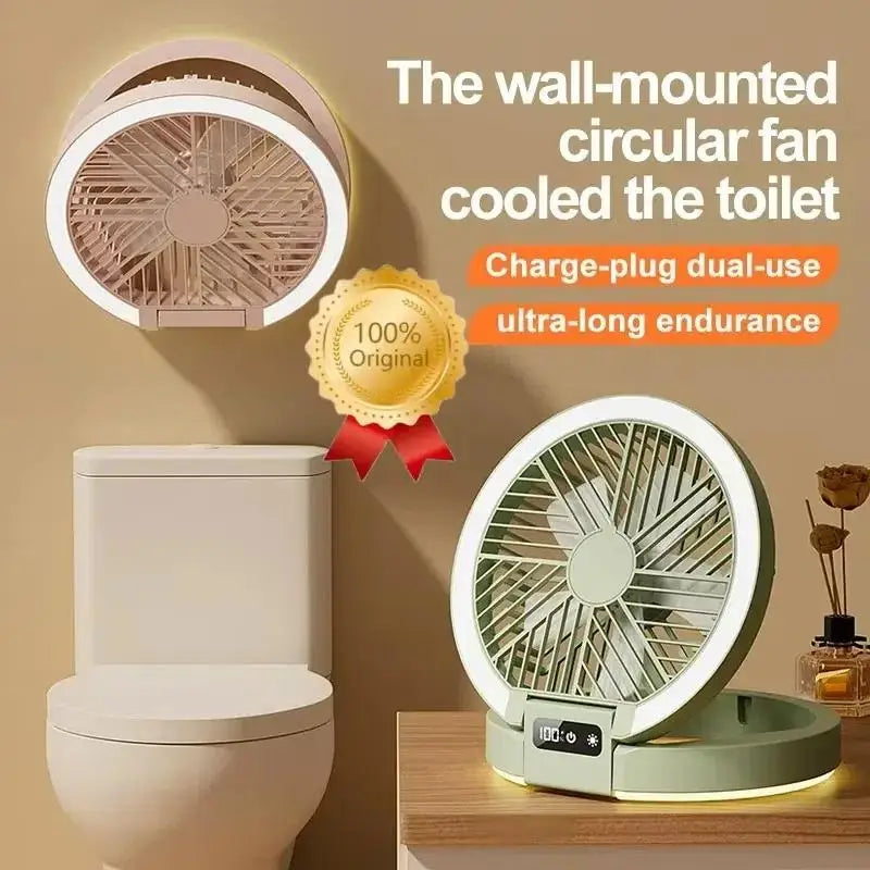Wireless Portable Electric Fan – LED Display, Desktop & Wall Mount