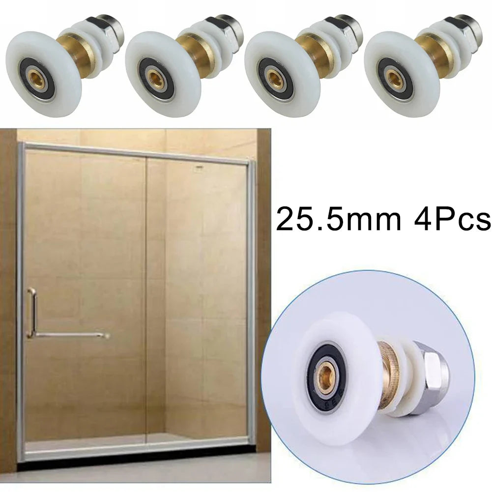 4-Pack Shower Glass Sliding Door Replacement Rollers & Pulleys