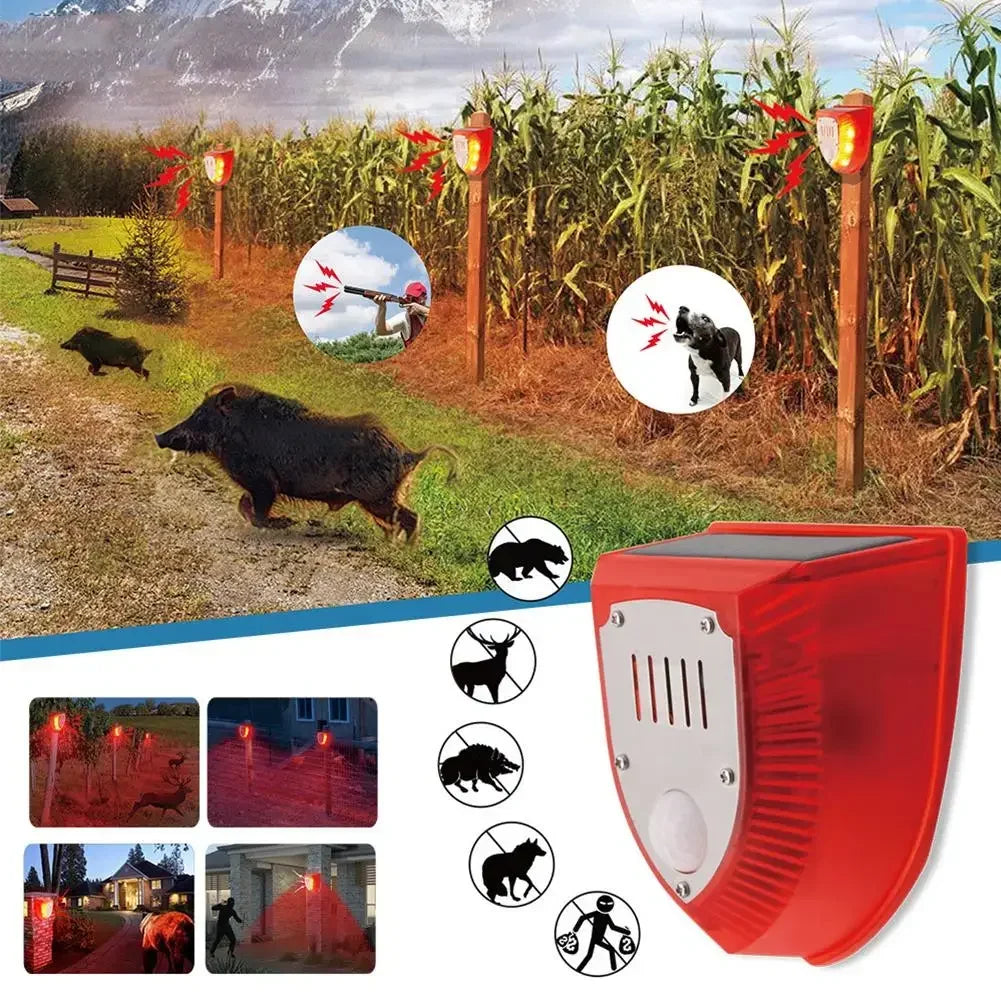 Solar Motion Sensor Security Siren & Animal Repeller – 3 Modes